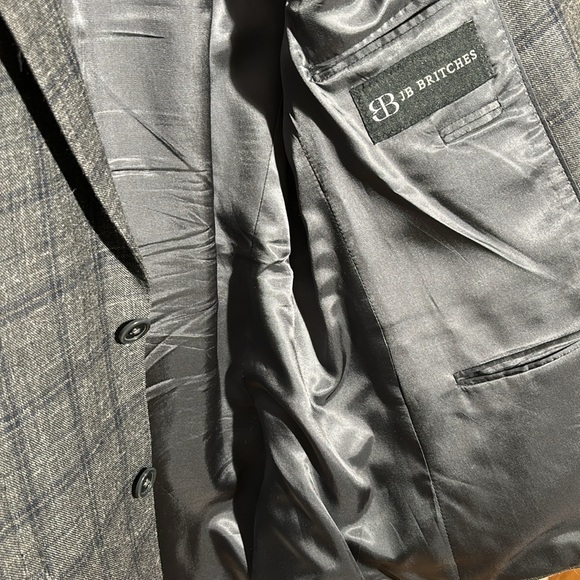 JB Britches Grey & Navy plaid Sport Coat 40R - Picture 3 of 6